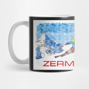 Zermat, Switzerland, Ski Poster Mug